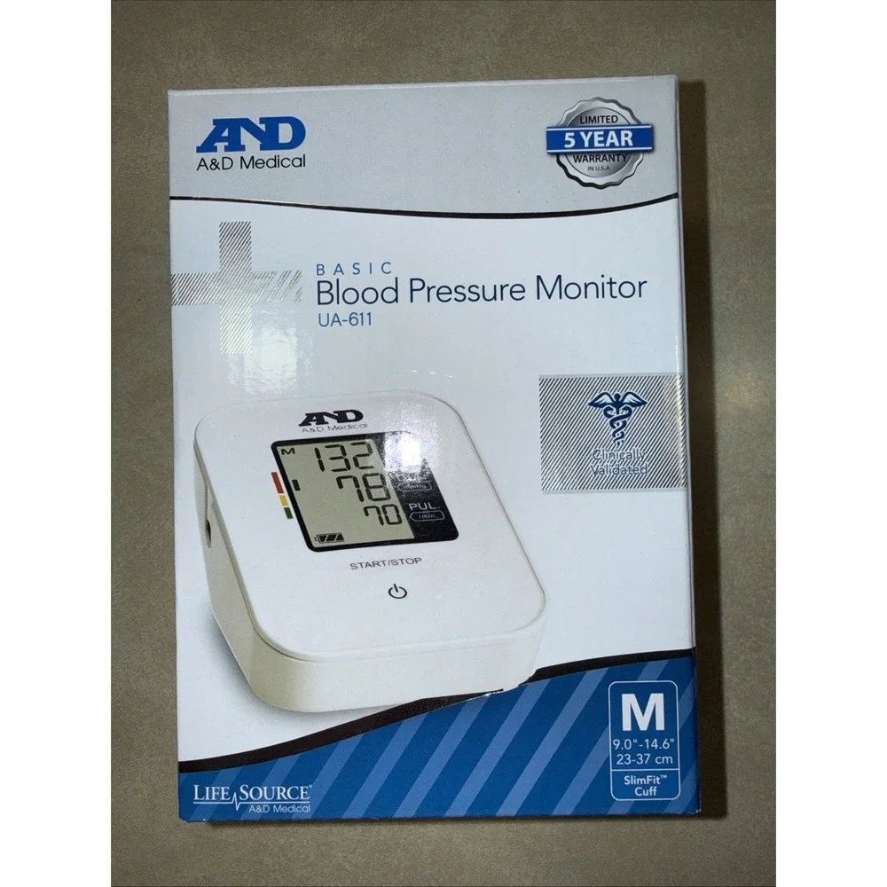 A&D Medical Essential Digital Blood Pressure Monitor Upper Arm NEW in Box UA-611